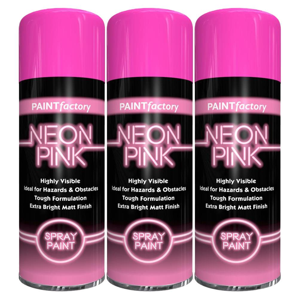 3X Paint Factory Fluorescent Neon Pink Spray Paint 200ml Spray Paint