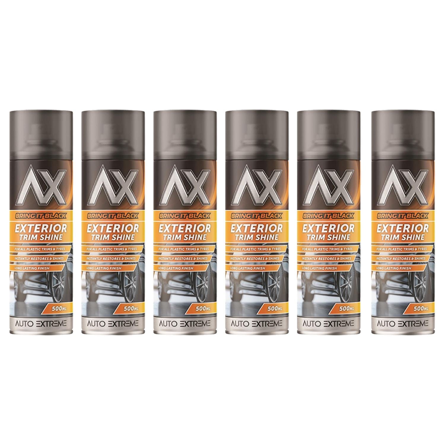 6X - Bring it Black Exterior Trim Shine Spray 500ml Spray Paint