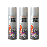 3X Promatic Wheel Silver Spray Paint 500ml Spray Paint