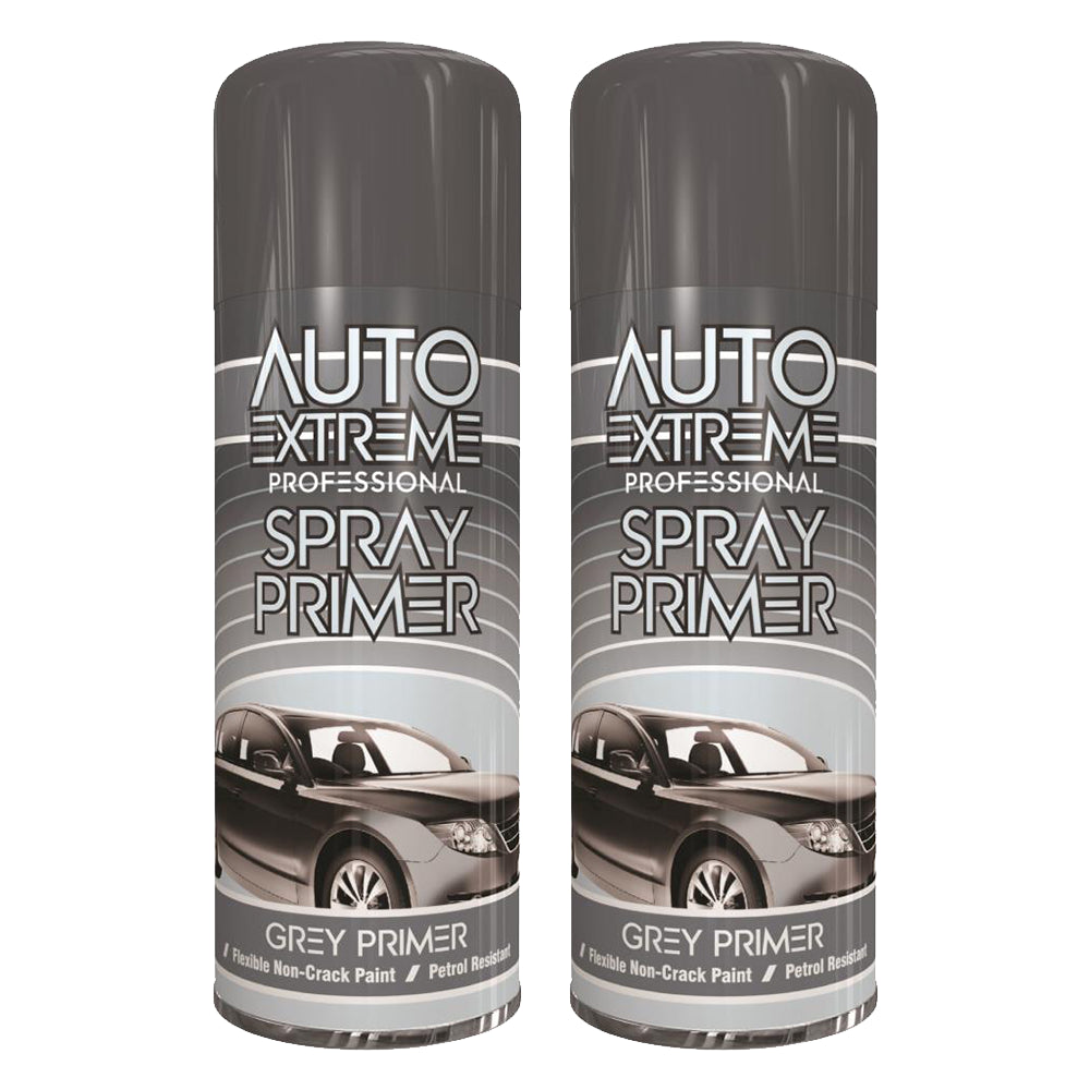 2X Auto Extreme Grey Primer Spray 400ml Spray Paint
