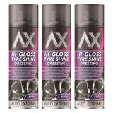 3X - Hi-Gloss Tyre Shine Spray 500ml Spray Paint