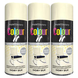 3X Paint Factory Ivory Silk Gloss Spray Paint 400ml Spray Paint