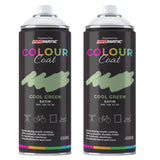 2X Cool Green RAL 130 70 50 Satin Spray Paint 400ml