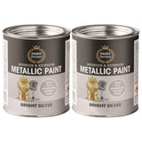 2X Paint Factory Metallic Silver Paint Tin 300ml Tin Paint