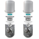 2X Overlay Silver Metallic 400ml Professional Spray Paint