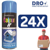 24X - Paint Factory Beautiful Blue Gloss Spray Paint 250ml