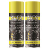 2X - Break Caliper Yellow Gloss Spray Paint 400ml Spray Paint
