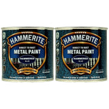 2X Hammerite Hammered Blue Paint 250ml Tin Paint