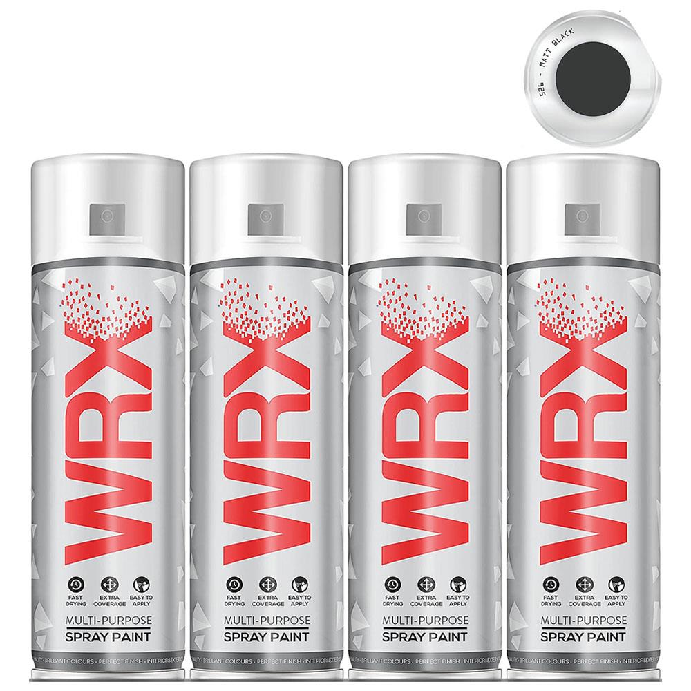 4X WRX Matt Black Spray Paint 400ml Spray Paint
