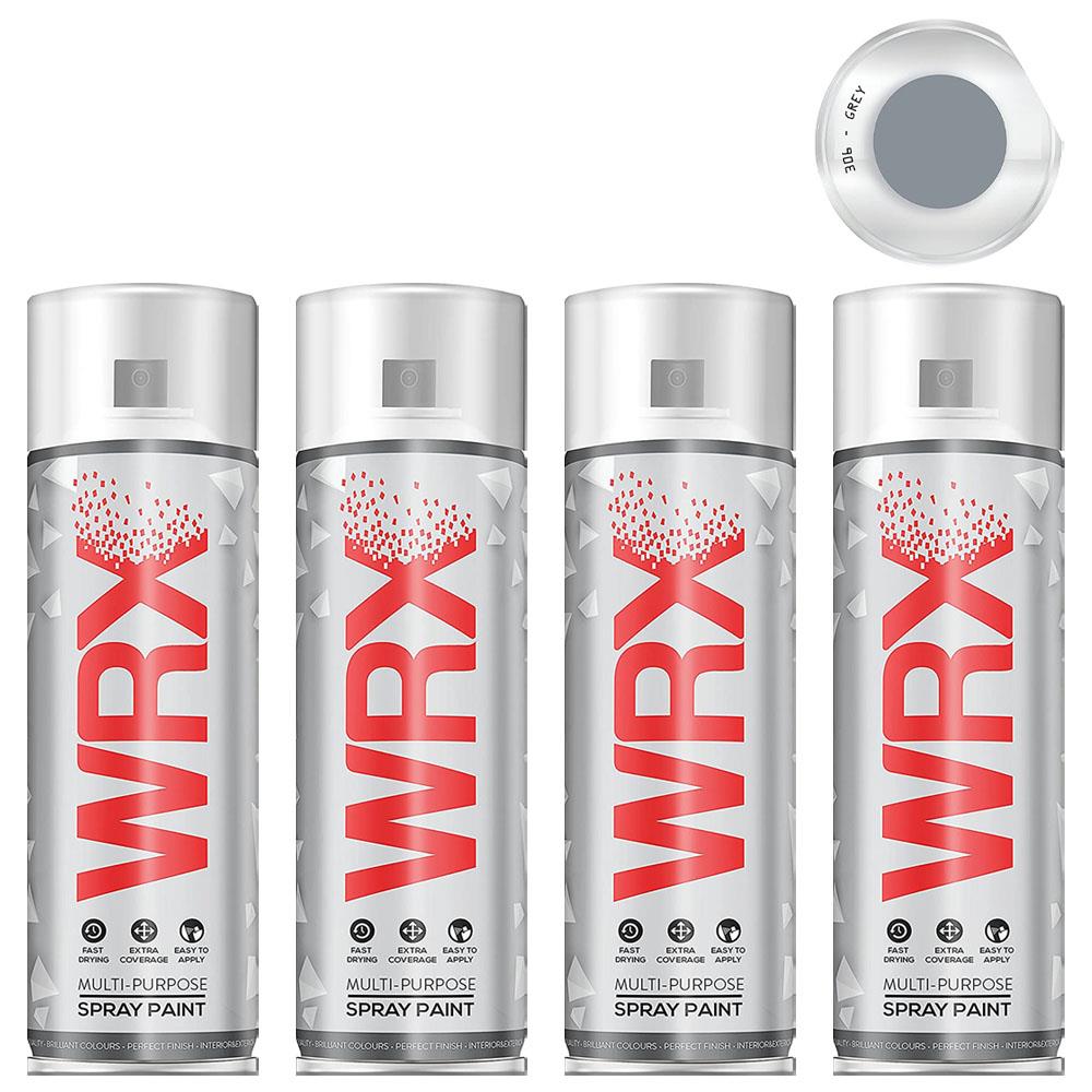 4X WRX Gloss Grey Spray Paint Acrylic 400ml Spray Paint