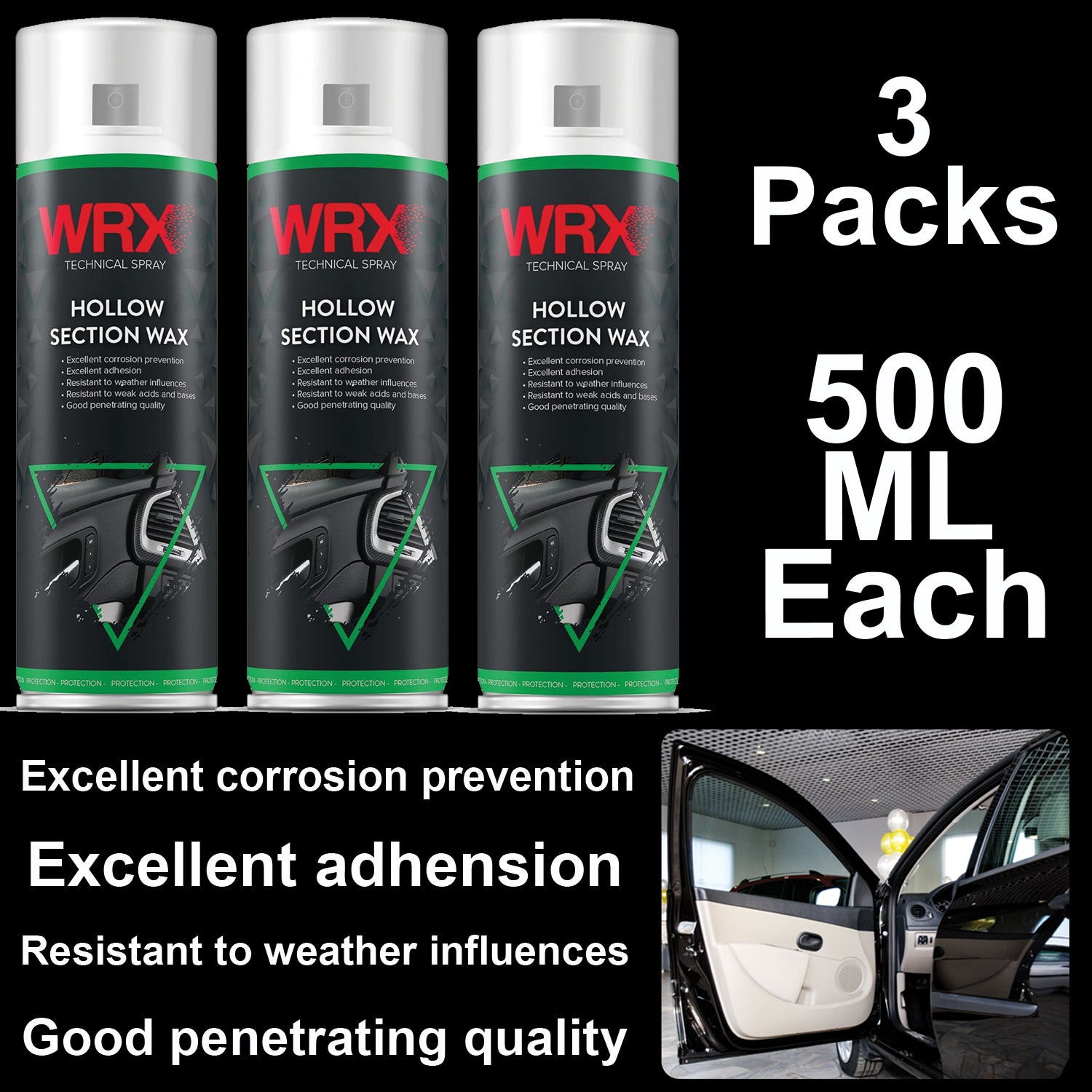 3X WRX Hollow Section Wax Spray 500ml Technical Spray