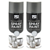 2X 151 Metallic Silver Spray Paint 400ml Spray Paint