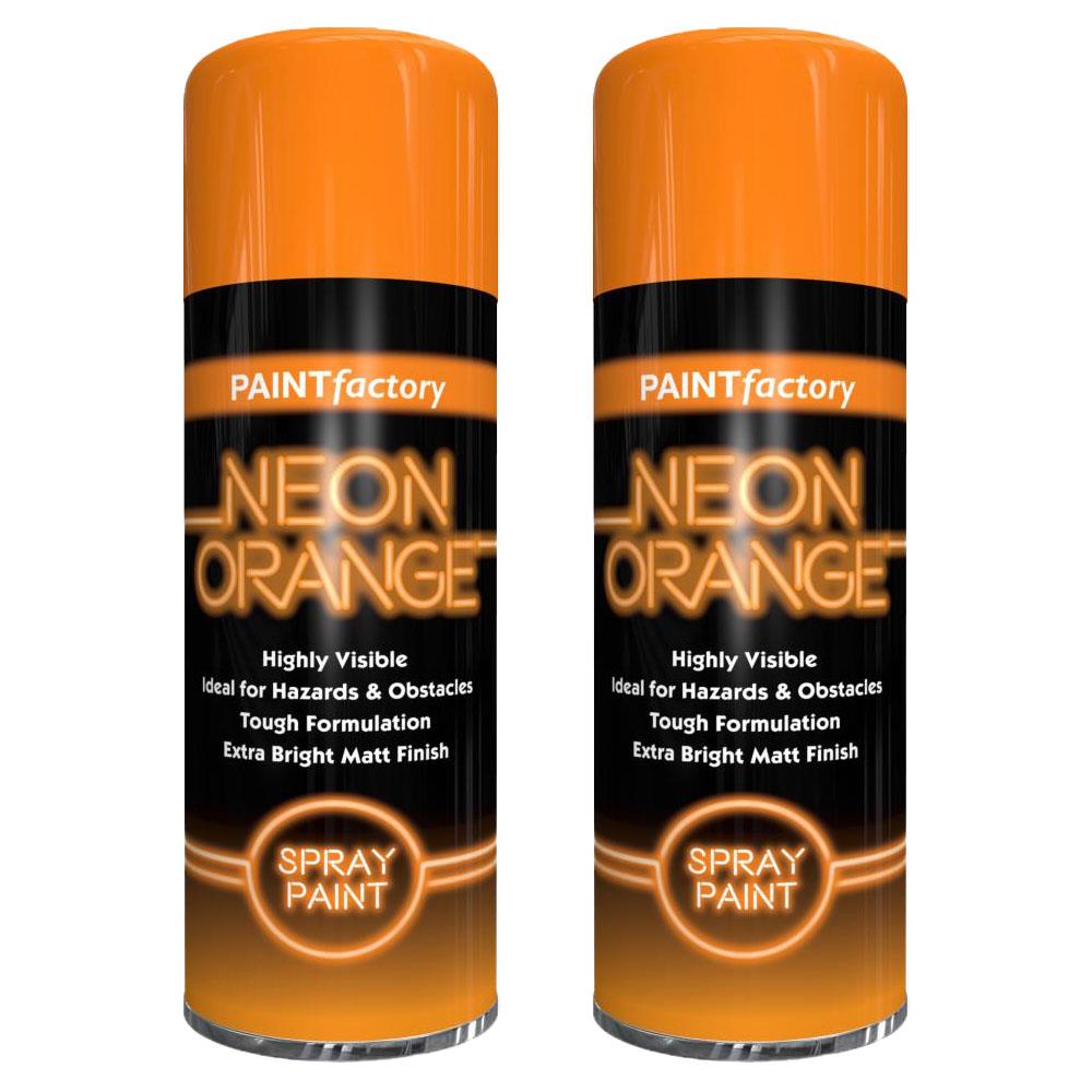 2X Paint Factory Fluorescent Neon Orange Spray Paint 200ml Spray Paint