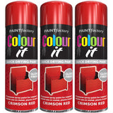 3X Paint Factory Crimson Red Gloss Spray Paint 250ml Spray Paint