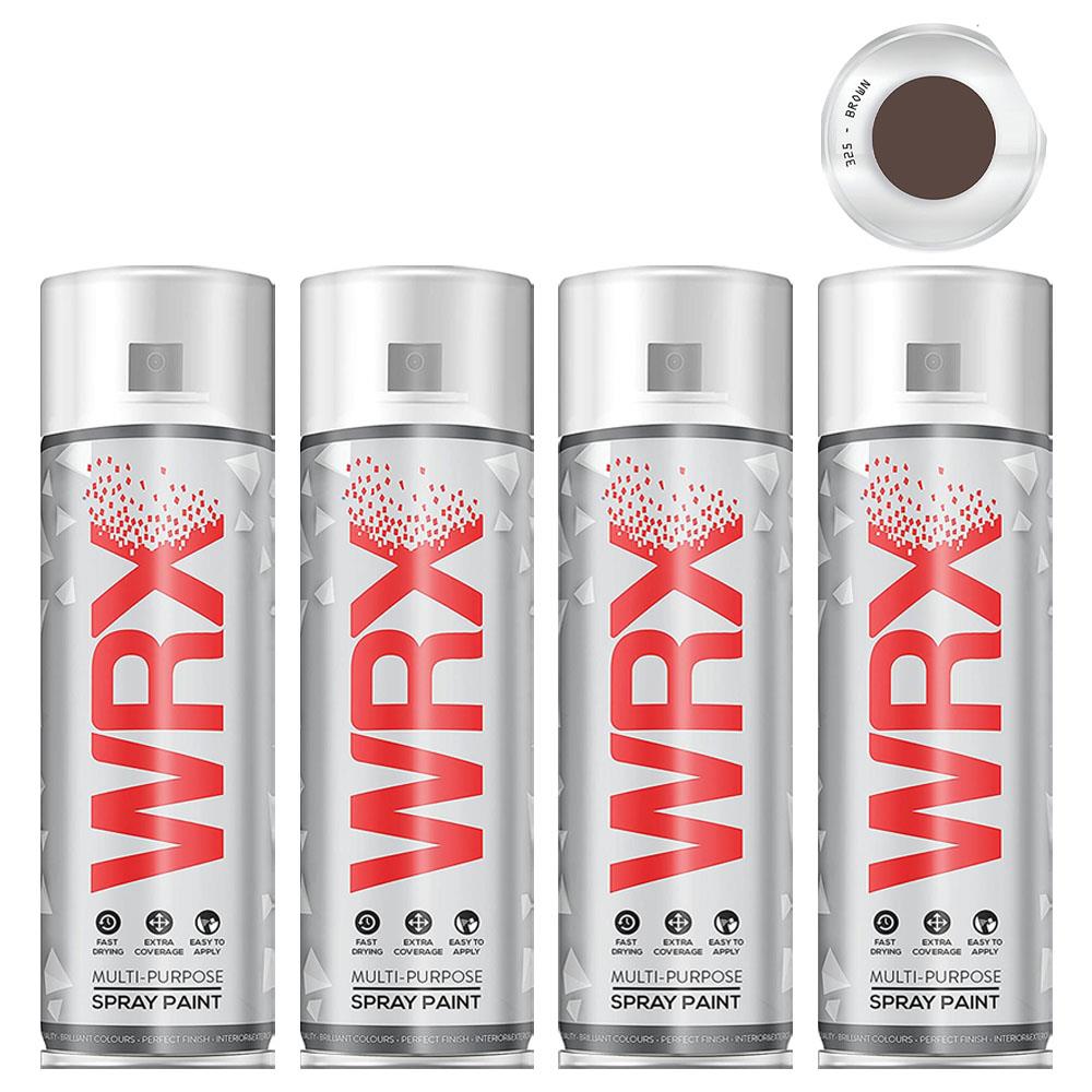 4X WRX Flat Brown Acrylic Spray Paint 400ml Spray Paint
