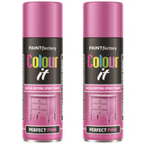 2X Paint Factory Pink Gloss Spray Paint 250ml