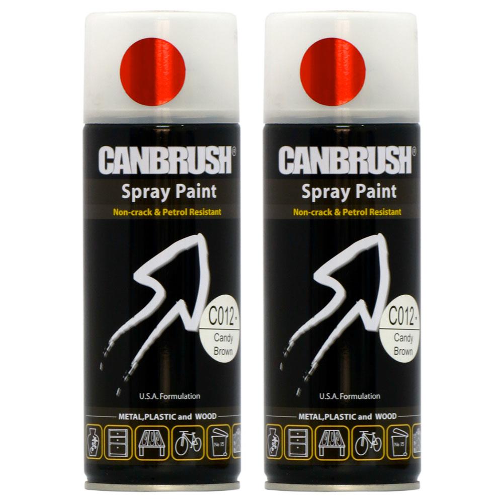 2X Canbrush C012 Candy Brown Spray Paint 400ml Spray Paint