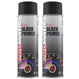 2X Promatic Black Primer Spray 500ml Spray Paint