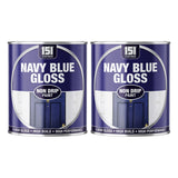 2X Navy Blue Gloss Non-Drip Paint 300ml Tin Paint