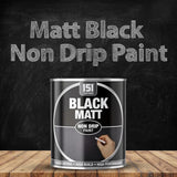 2X Matt Black Non-Drip Paint 300ml