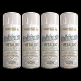 4X Paint Factory White Metallic Spray Paint 200ml Spray Paint