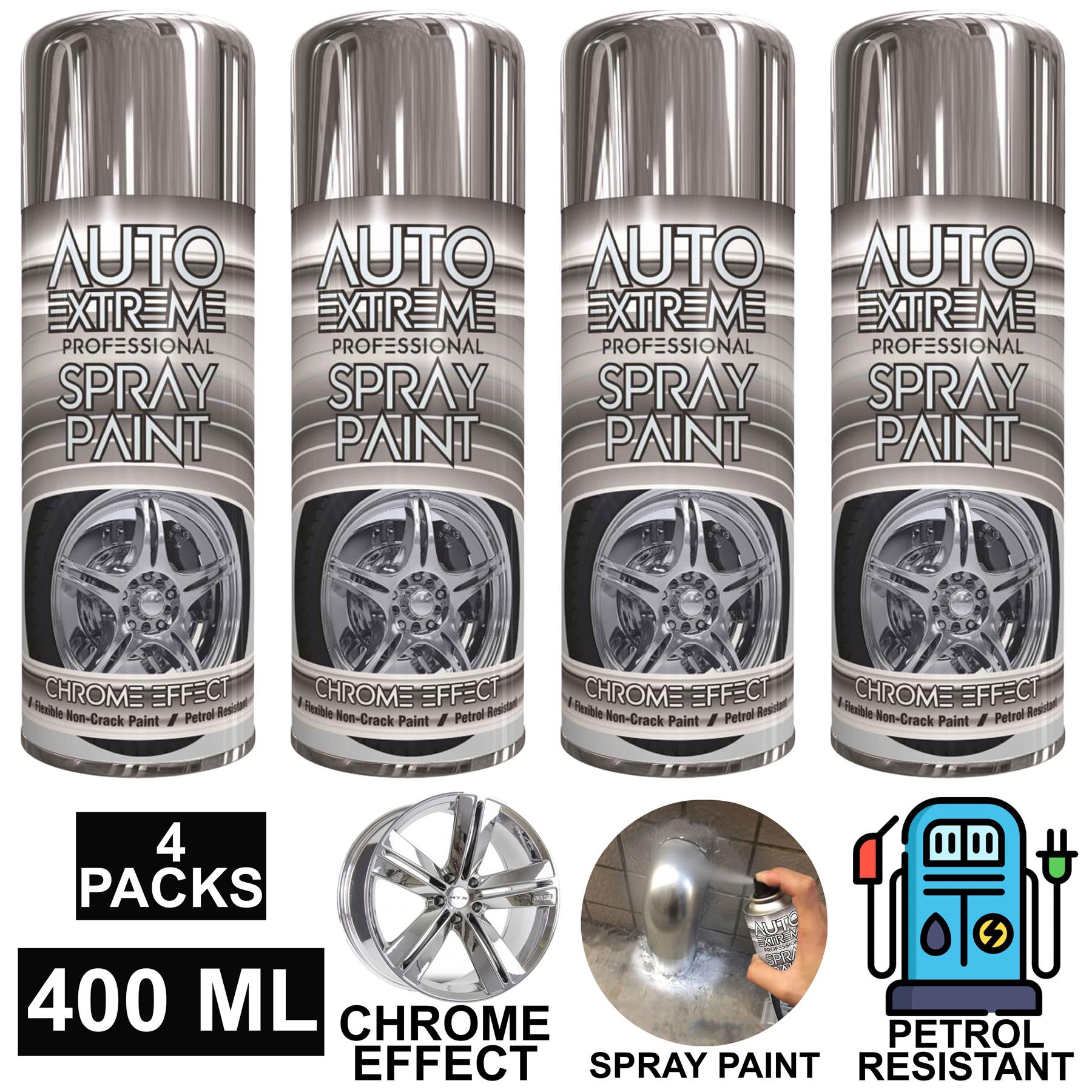 4X Auto Extreme Chrome Paint 400ml Spray Paint