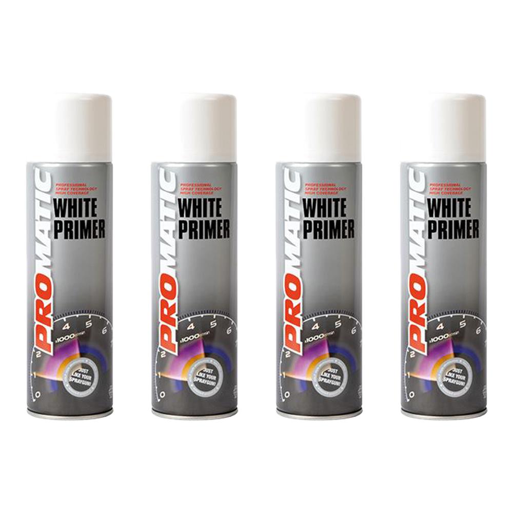 4X Promatic White Primer Spray 500ml Spray Paint