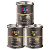 3X Paint Factory Black Matt Tin Paint 300ml Tin Paint
