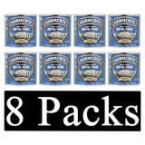 8X Hammerite Smooth Gold Paint 250ml Tin Paint