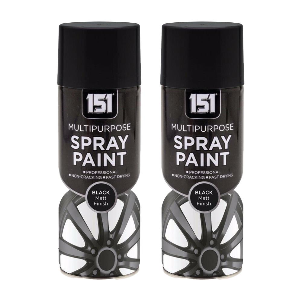 2X 151 Black Matt Spray Paint 400ml Spray Paint