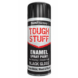 Paint Factory Tough Stuff Enamel Black Gloss 400ml Spray Paint