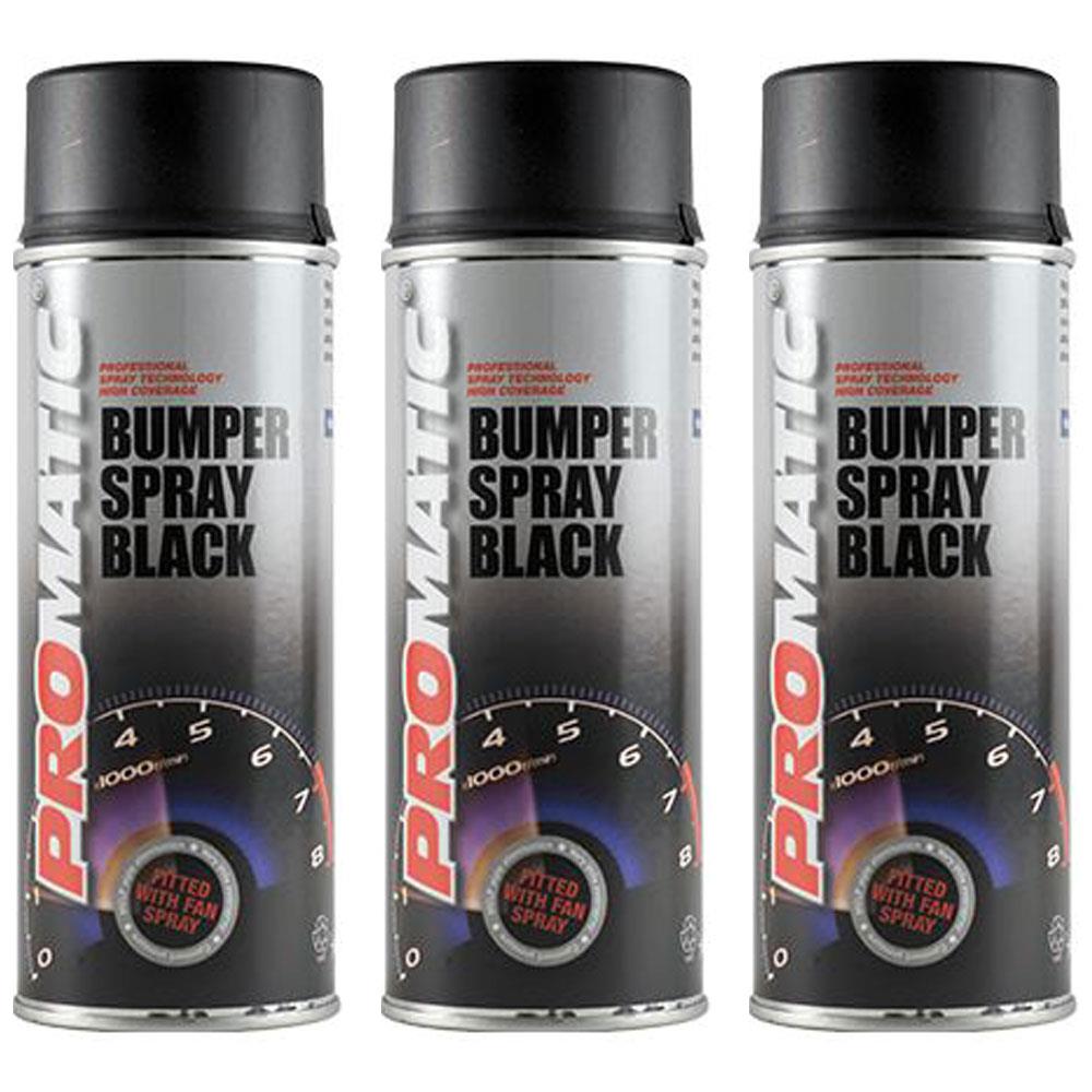 3X Promatic Bumperspray Black Spray Paint 400ml Spray Paint