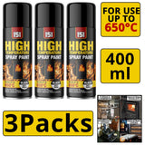 3X 151 Matt Black High Temp 650�C 400ml Spray Paint