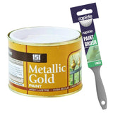 Metallic Gold Paint Tin 180ml With 1" Paint Brush Tin Paint