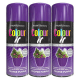 3X Paint Factory Proper Purple Gloss Spray Paint 400ml Spray Paint