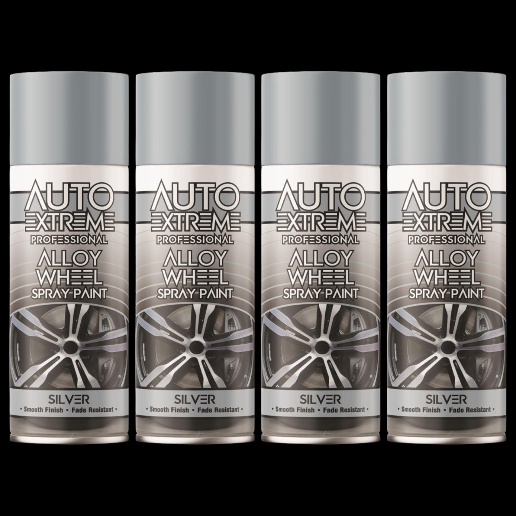 4X Auto Extreme Alloy Wheel Spray Paint Silver 400ml Spray Paint