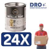24X - Paint Factory Mettalic Silver Paint Tin 300ml