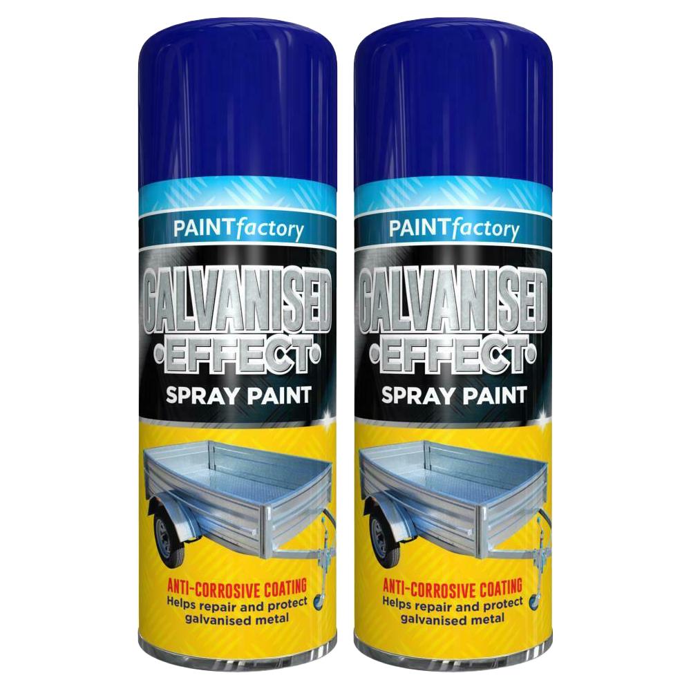 2X Paint Factory Galvanised Effect Spray Paint 400ml Spray Paint