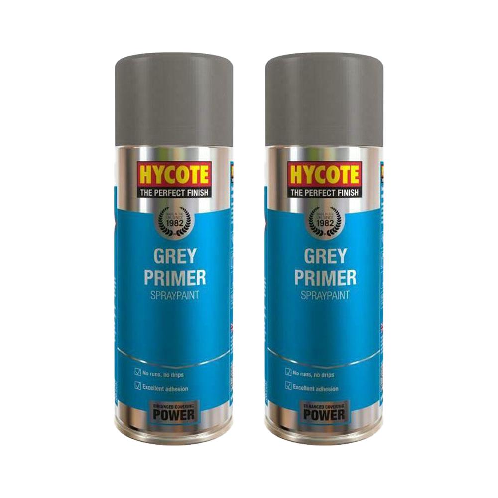 2X Hycote Grey Primer Spray 400ml Spray Paint