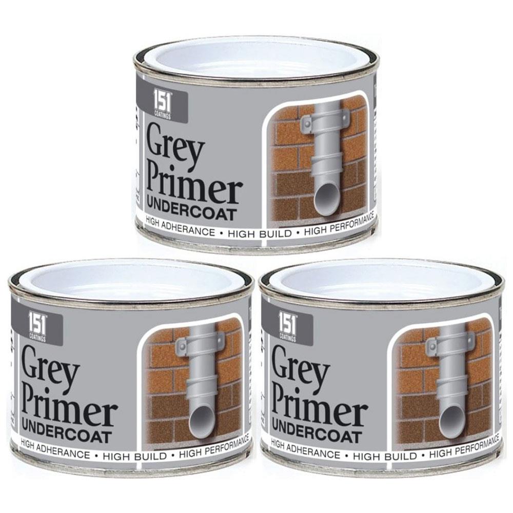 3X Grey Primer Paint Tin 180ml Tin Paint
