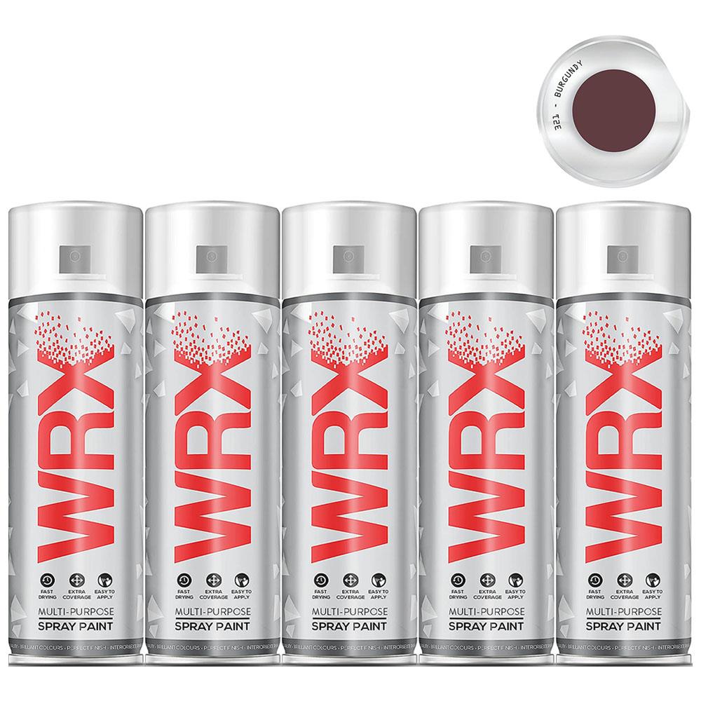 5X WRX Flat Burgundy Spray Paint 400ml Spray Paint