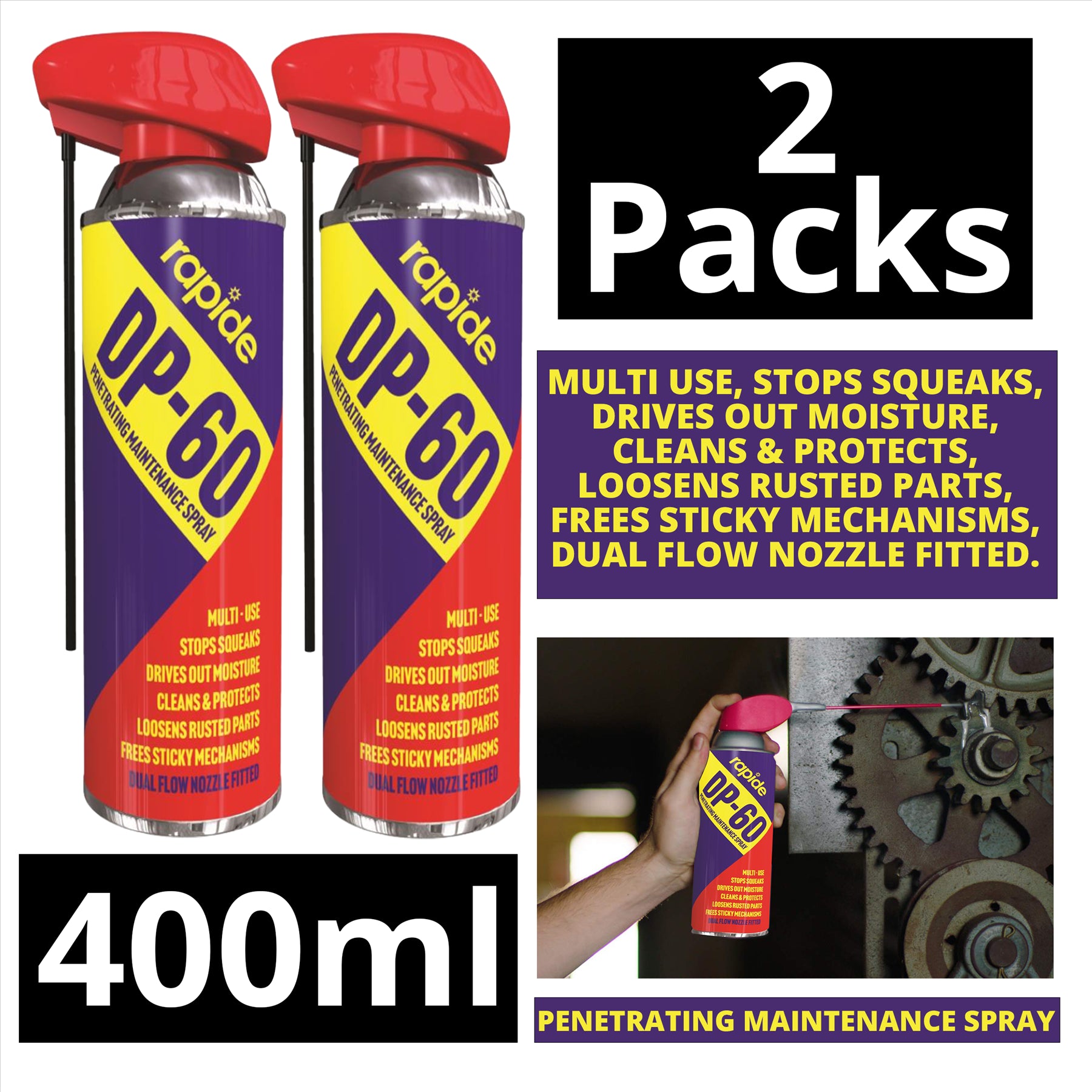 2X DP-60 With Control Nozzle 400ml Lubricant