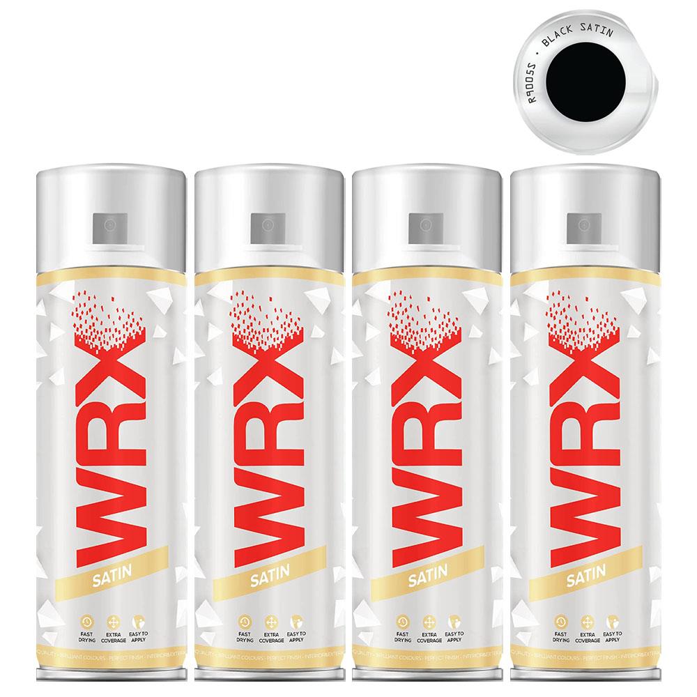4X WRX Satin Black Spray Paint 400ml Spray Paint