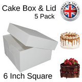 5 Boxes - 6" Cake Box & Lidfolded And Boxed Cake Box