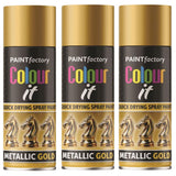 3X Paint Factory All Purpose Gold Metallic Spray Paint 200ml