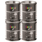 4X Paint Factory Jet Black Gloss Tin Paint 300ml Tin Paint