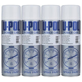 4X Upol Power Can Topcoat Gloss White Aerosol Spray 500ml Spray Paint