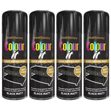 4X Paint Factory Black Matt Spray Paint 400ml Spray Paint