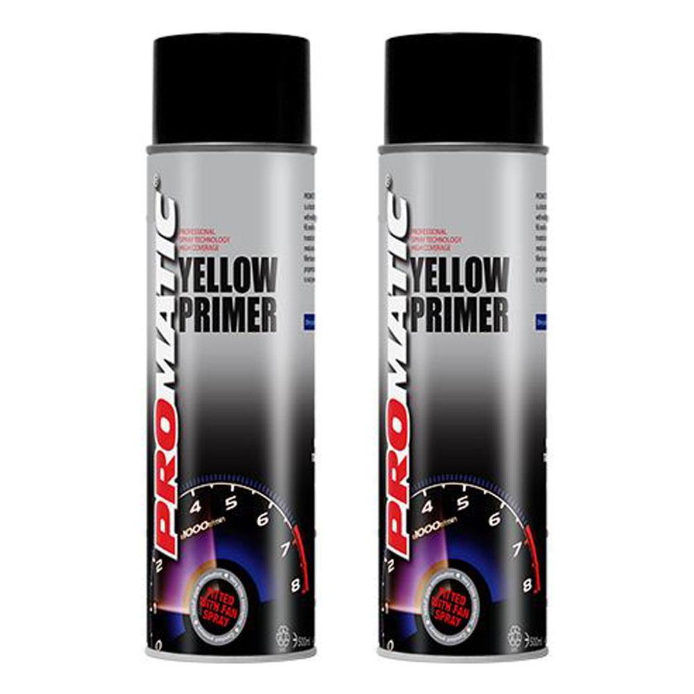 2X Promatic Yellow Primer Spray 500ml Spray Paint