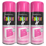 3X Paint Factory Pink Gloss Spray Paint 250ml Spray Paint